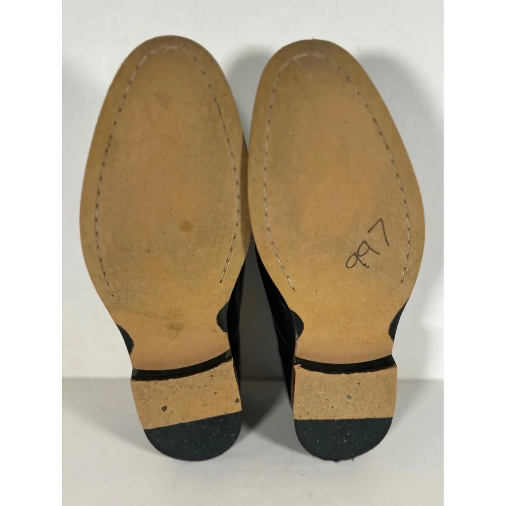 Banana Republic Mens Hinto Black Leather Derby Dress Shoes Size 11 M